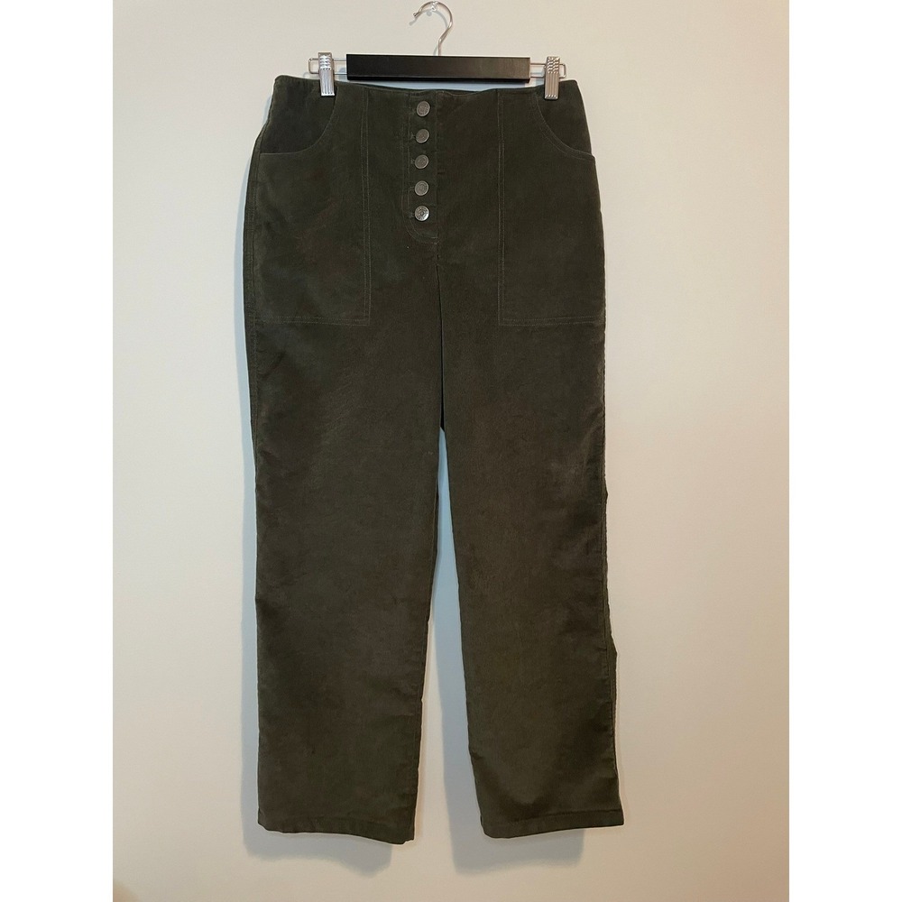 VTG House of Harlow 1960 Olive Green High Waist Corduroy Pants Women 8
